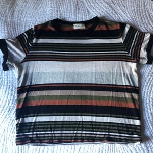 striped cropped tee